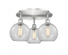 Innovations Lighting 516-3C-SN-G122-8 - Athens - 3 Light - 20 inch - Satin Nickel - Flush Mount