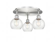 Innovations Lighting 516-3C-SN-G124-6 - Athens - 3 Light - 18 inch - Satin Nickel - Flush Mount