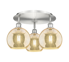 Innovations Lighting 516-3C-SN-G128-8 - Athens - 3 Light - 20 inch - Satin Nickel - Semi-Flush Mount
