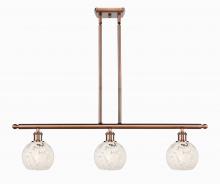 Innovations Lighting 516-3I-AC-G1216-6WM - White Mouchette - 3 Light - 36 inch - Antique Copper - Stem Hung - Island Light