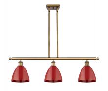 Innovations Lighting 516-3I-BB-MBD-75-RD - Plymouth - 3 Light - 36 inch - Brushed Brass - Cord hung - Island Light