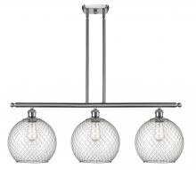 Innovations Lighting 516-3I-SN-G122-10CSN - Farmhouse Chicken Wire - 3 Light - 37 inch - Brushed Satin Nickel - Cord hung - Island Light