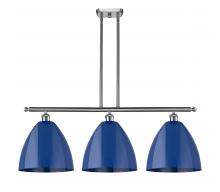 Innovations Lighting 516-3I-SN-MBD-12-BL - Plymouth - 3 Light - 39 inch - Brushed Satin Nickel - Cord hung - Island Light