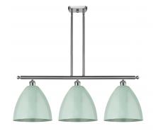 Innovations Lighting 516-3I-SN-MBD-12-SF - Plymouth - 3 Light - 39 inch - Brushed Satin Nickel - Cord hung - Island Light