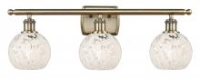 Innovations Lighting 516-3W-AB-G1216-6WM - White Mouchette - 3 Light - 26 inch - Antique Brass - Bath Vanity Light