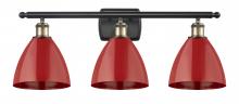 Innovations Lighting 516-3W-BAB-MBD-75-RD - Plymouth - 3 Light - 28 inch - Black Antique Brass - Bath Vanity Light