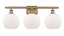 Innovations Lighting 516-3W-BB-G121-8 - Athens - 3 Light - 28 inch - Brushed Brass - Bath Vanity Light