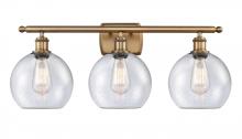 Innovations Lighting 516-3W-BB-G124-8 - Athens - 3 Light - 28 inch - Brushed Brass - Bath Vanity Light