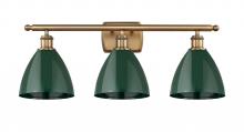 Innovations Lighting 516-3W-BB-MBD-75-GR - Plymouth - 3 Light - 28 inch - Brushed Brass - Bath Vanity Light