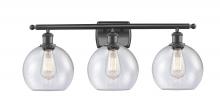 Innovations Lighting 516-3W-BK-G124-8 - Athens - 3 Light - 28 inch - Matte Black - Bath Vanity Light