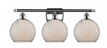 Innovations Lighting 516-3W-PC-G121-8CBK - Farmhouse Chicken Wire - 3 Light - 28 inch - Polished Chrome - Bath Vanity Light