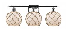 Innovations Lighting 516-3W-PC-G121-8RB - Farmhouse Rope - 3 Light - 28 inch - Polished Chrome - Bath Vanity Light