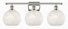 Innovations Lighting 516-3W-PN-G1216-8WM - White Mouchette - 3 Light - 28 inch - Polished Nickel - Bath Vanity Light