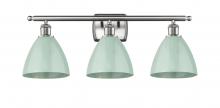 Innovations Lighting 516-3W-SN-MBD-75-SF - Plymouth - 3 Light - 28 inch - Brushed Satin Nickel - Bath Vanity Light