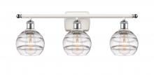 Innovations Lighting 516-3W-WPC-G556-6CL - Rochester - 3 Light - 26 inch - White Polished Chrome - Bath Vanity Light