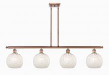 Innovations Lighting 516-4I-AC-G1216-8WM - White Mouchette - 4 Light - 48 inch - Antique Copper - Stem Hung - Island Light