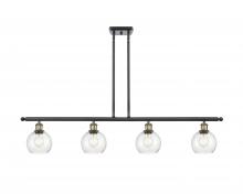 Innovations Lighting 516-4I-BAB-G124-6 - Athens - 4 Light - 48 inch - Black Antique Brass - Cord hung - Island Light