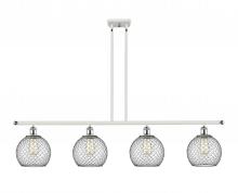 Innovations Lighting 516-4I-WPC-G122-8CBK - Farmhouse Chicken Wire - 4 Light - 48 inch - White Polished Chrome - Cord hung - Island Light