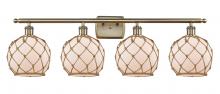 Innovations Lighting 516-4W-AB-G121-8RB - Farmhouse Rope - 4 Light - 38 inch - Antique Brass - Bath Vanity Light