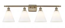 Innovations Lighting 516-4W-AB-GBC-81-LED - Berkshire - 4 Light - 38 inch - Antique Brass - Bath Vanity Light