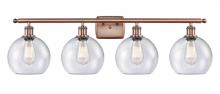 Innovations Lighting 516-4W-AC-G124-8 - Athens - 4 Light - 38 inch - Antique Copper - Bath Vanity Light