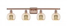 Innovations Lighting 516-4W-AC-G128-6 - Athens - 4 Light - 36 inch - Antique Copper - Bath Vanity Light