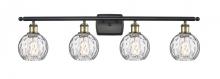 Innovations Lighting 516-4W-BAB-G1215-6 - Athens Water Glass - 4 Light - 36 inch - Black Antique Brass - Bath Vanity Light