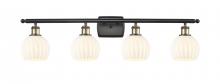 Innovations Lighting 516-4W-BAB-G1217-6WV - White Venetian - 4 Light - 36 inch - Black Antique Brass - Bath Vanity Light