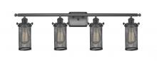 Innovations Lighting 516-4W-BK-CE219 - Bleecker - 4 Light - 34 inch - Matte Black - Bath Vanity Light