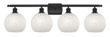 Innovations Lighting 516-4W-BK-G1216-8WM - White Mouchette - 4 Light - 38 inch - Matte Black - Bath Vanity Light