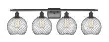 Innovations Lighting 516-4W-BK-G122-8CBK - Farmhouse Chicken Wire - 4 Light - 38 inch - Matte Black - Bath Vanity Light