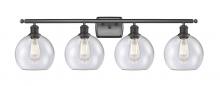 Innovations Lighting 516-4W-BK-G124-8 - Athens - 4 Light - 38 inch - Matte Black - Bath Vanity Light