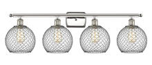 Innovations Lighting 516-4W-PN-G122-8CBK - Farmhouse Chicken Wire - 4 Light - 38 inch - Polished Nickel - Bath Vanity Light