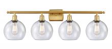 Innovations Lighting 516-4W-SG-G124-8 - Athens - 4 Light - 38 inch - Satin Gold - Bath Vanity Light