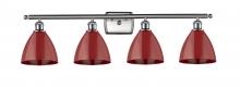 Innovations Lighting 516-4W-SN-MBD-75-RD - Plymouth - 4 Light - 38 inch - Brushed Satin Nickel - Bath Vanity Light