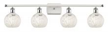 Innovations Lighting 516-4W-WPC-G1216-6WM - White Mouchette - 4 Light - 36 inch - White Polished Chrome - Bath Vanity Light