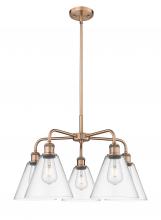 Innovations Lighting 516-5CR-AC-GBC-82 - Berkshire - 5 Light - 26 inch - Antique Copper - Chandelier