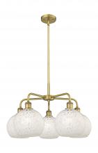 Innovations Lighting 516-5CR-BB-G1216-8WM - White Mouchette - 5 Light - 26 inch - Brushed Brass - Chandelier