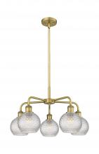 Innovations Lighting 516-5CR-BB-G122C-6CL - Athens - 5 Light - 24 inch - Brushed Brass - Chandelier