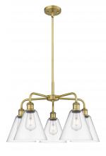 Innovations Lighting 516-5CR-BB-GBC-82 - Berkshire - 5 Light - 26 inch - Brushed Brass - Chandelier