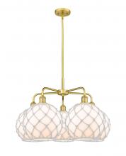 Innovations Lighting 516-5CR-SG-G121-10RW - Farmhouse Rope - 5 Light - 29 inch - Satin Gold - Stem hung - Chandelier