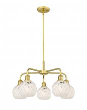 Innovations Lighting 516-5CR-SG-G1216-6WM - White Mouchette - 5 Light - 24 inch - Satin Gold - Chandelier