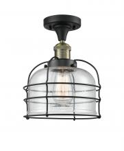 Innovations Lighting 517-1CH-BAB-G74-CE - Bell Cage - 1 Light - 8 inch - Black Antique Brass - Semi-Flush Mount