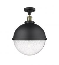 Innovations Lighting 517-1CH-BAB-HFS-124-BK-LED - Hampden - 1 Light - 13 inch - Black Antique Brass - Semi-Flush Mount