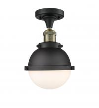 Innovations Lighting 517-1CH-BAB-HFS-61-BK - Hampden - 1 Light - 7 inch - Black Antique Brass - Semi-Flush Mount