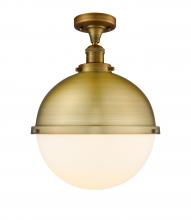 Innovations Lighting 517-1CH-BB-HFS-121-BB-LED - Hampden - 1 Light - 13 inch - Brushed Brass - Semi-Flush Mount