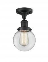 Innovations Lighting 517-1CH-BK-G202-6 - Beacon - 1 Light - 6 inch - Matte Black - Semi-Flush Mount