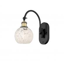 Innovations Lighting 518-1W-BAB-G1216-6WM - White Mouchette - 1 Light - 6 inch - Black Antique Brass - Sconce