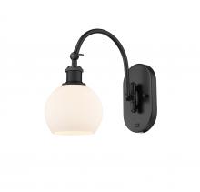 Innovations Lighting 518-1W-BK-G121-6 - Athens - 1 Light - 6 inch - Matte Black - Adjustable Swing Arm