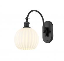 Innovations Lighting 518-1W-BK-G1217-8WV - White Venetian - 1 Light - 8 inch - Matte Black - Sconce